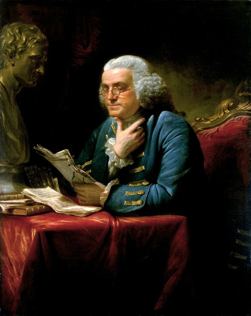 Benjamin Franklin im Jahre 1767